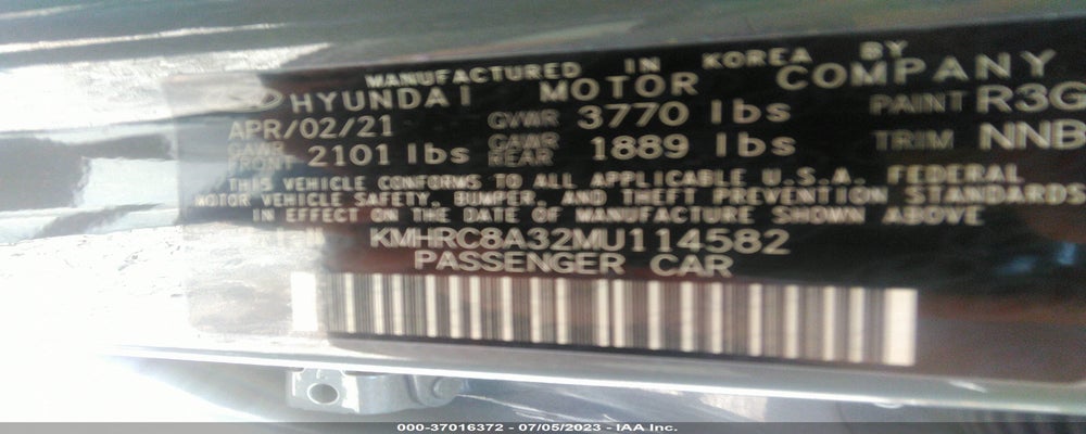 KMHRC8A32MU114582 2021 HYUNDAI VENUE photo no. 9