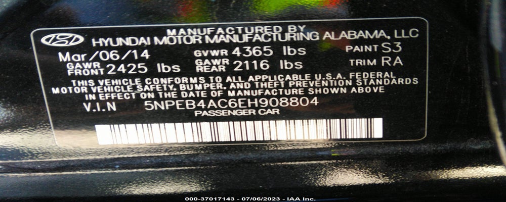 5NPEB4AC6EH908804 2014 HYUNDAI SONATA photo no. 9