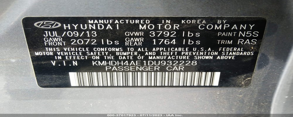KMHDH4AE1DU932228 2013 HYUNDAI ELANTRA photo no. 9