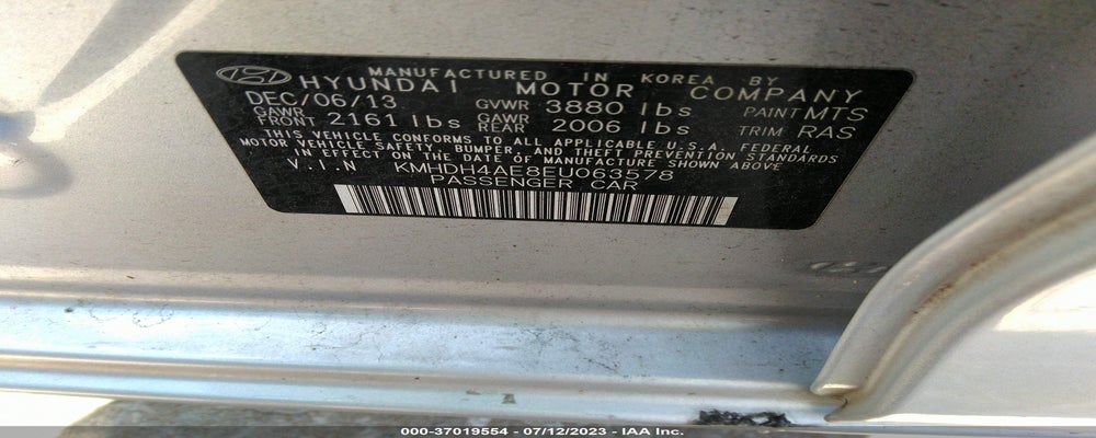 KMHDH4AE8EU063578 2014 HYUNDAI ELANTRA photo no. 9