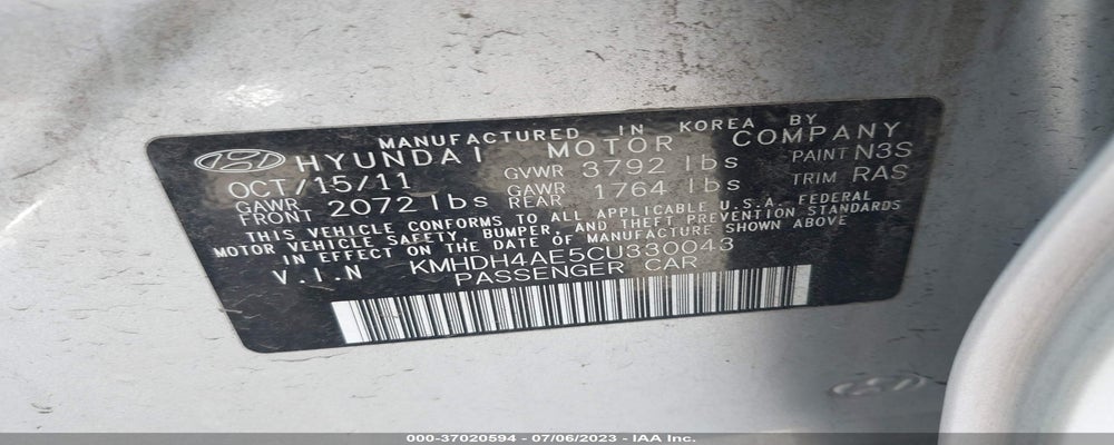 KMHDH4AE5CU330043 2012 HYUNDAI ELANTRA photo no. 9