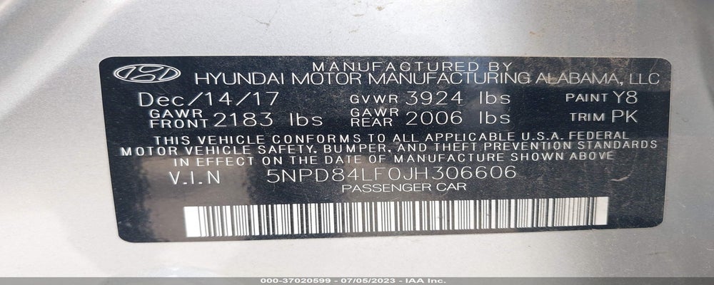 5NPD84LF0JH306606 2018 HYUNDAI ELANTRA photo no. 9