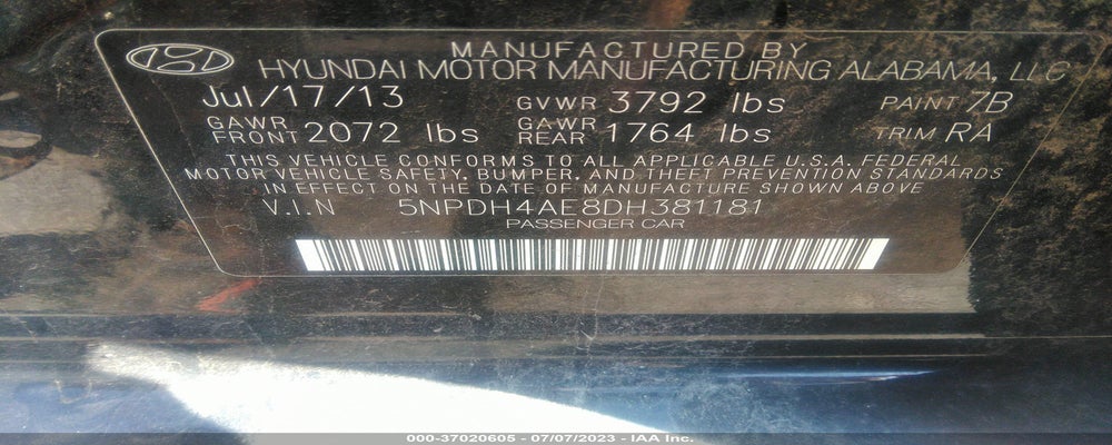 5NPDH4AE8DH381181 2013 HYUNDAI ELANTRA photo no. 9