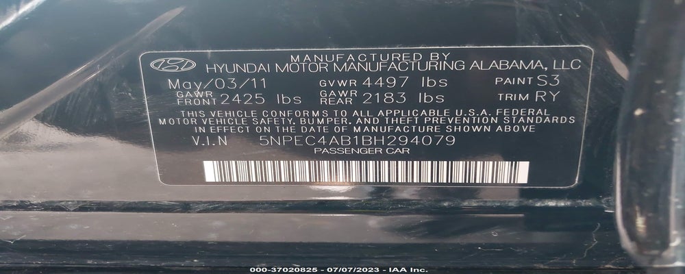 5NPEC4AB1BH294079 2011 HYUNDAI SONATA photo no. 9