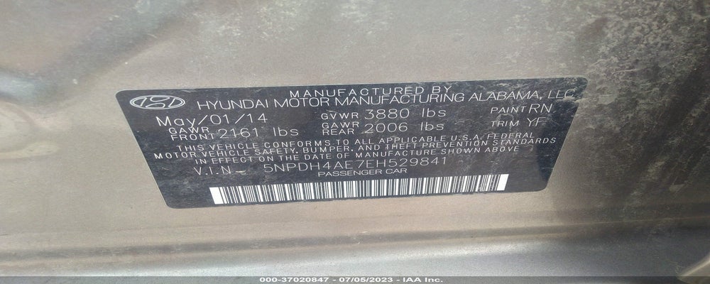 5NPDH4AE7EH529841 2014 HYUNDAI ELANTRA photo no. 9