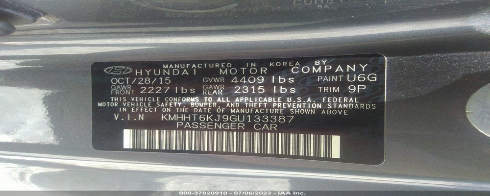 KMHHT6KJ9GU133387 2016 HYUNDAI GENESIS COUPE photo no. 9