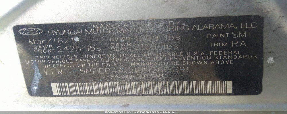 5NPEB4AC8BH266128 2011 HYUNDAI SONATA photo no. 9