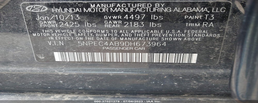 5NPEC4AB9DH673964 2013 HYUNDAI SONATA photo no. 9