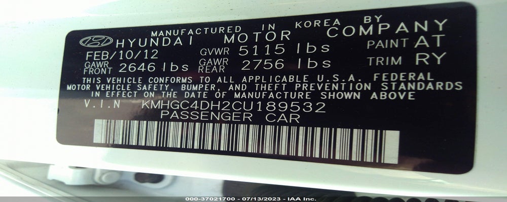 KMHGC4DH2CU189532 2012 HYUNDAI GENESIS photo no. 9