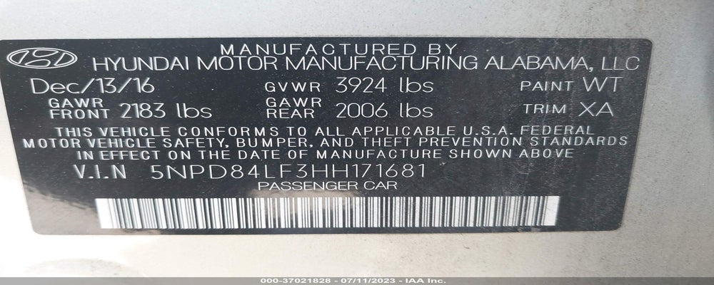 5NPD84LF3HH171681 2017 HYUNDAI ELANTRA photo no. 9