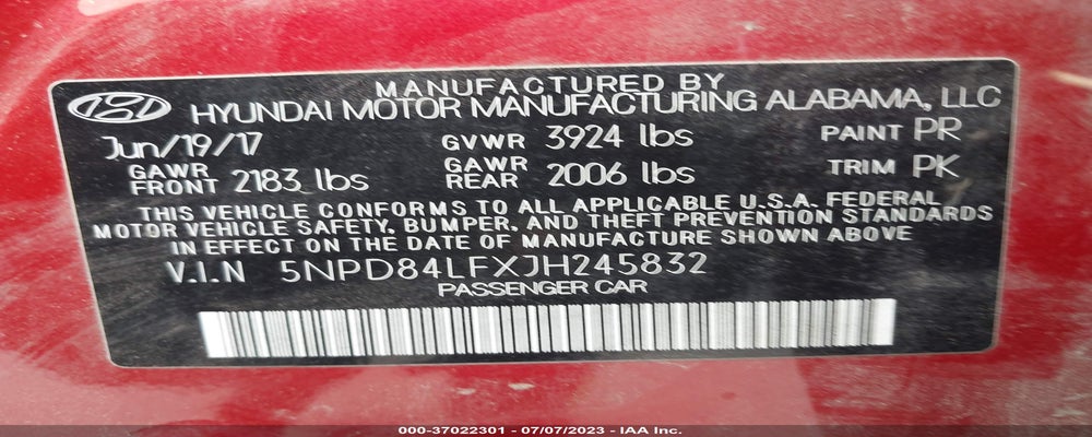 5NPD84LFXJH245832 2018 HYUNDAI ELANTRA photo no. 9