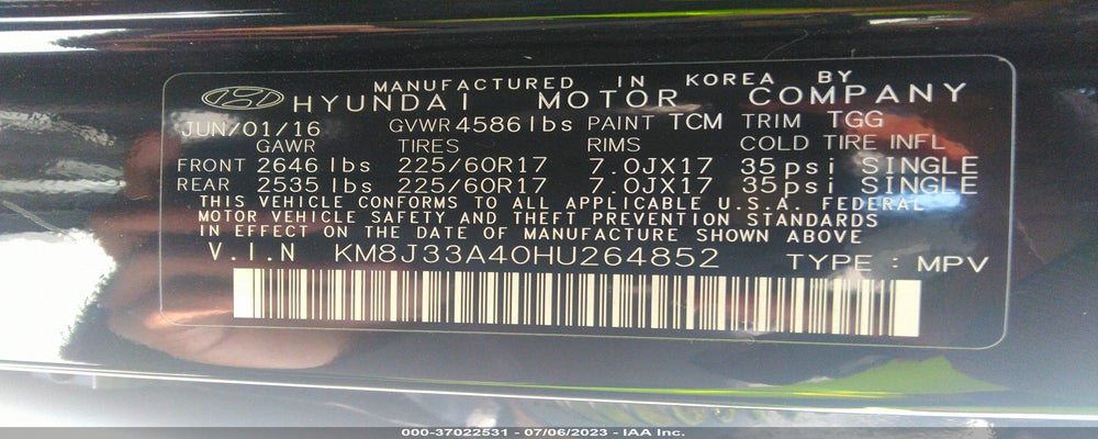 KM8J33A40HU264852 2017 HYUNDAI TUCSON photo no. 9