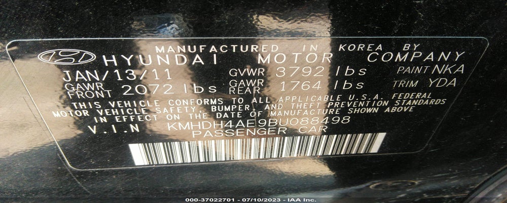 KMHDH4AE9BU088498 2011 HYUNDAI ELANTRA photo no. 9
