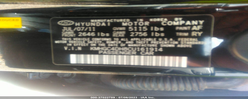 KMHGC4DH8CU161914 2012 HYUNDAI GENESIS photo no. 9