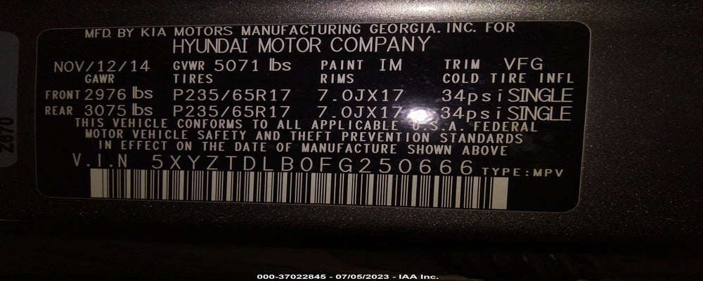 5XYZTDLB0FG250666 2015 HYUNDAI SANTA FE SPORT photo no. 9