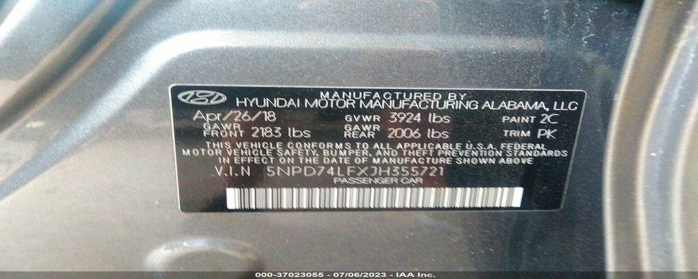5NPD74LFXJH355721 2018 HYUNDAI ELANTRA photo no. 9