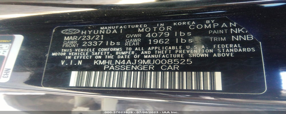 KMHLN4AJ9MU008525 2021 HYUNDAI ELANTRA photo no. 9
