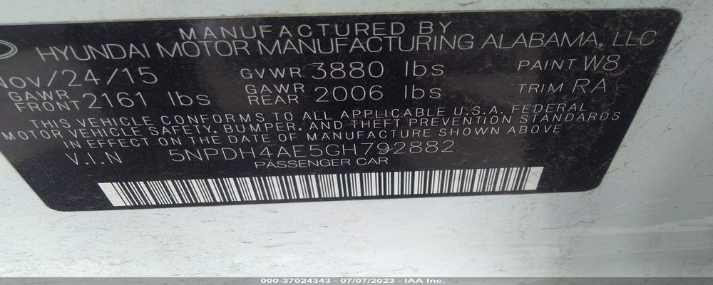 5NPDH4AE5GH792882 2016 HYUNDAI ELANTRA photo no. 9