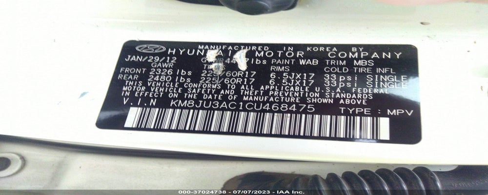 KM8JU3AC1CU468475 2012 HYUNDAI TUCSON photo no. 9