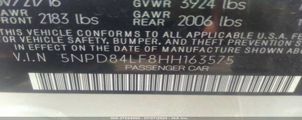 5NPD84LF8HH163575 2017 HYUNDAI ELANTRA photo no. 9