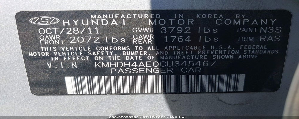KMHDH4AE0CU345467 2012 HYUNDAI ELANTRA photo no. 9