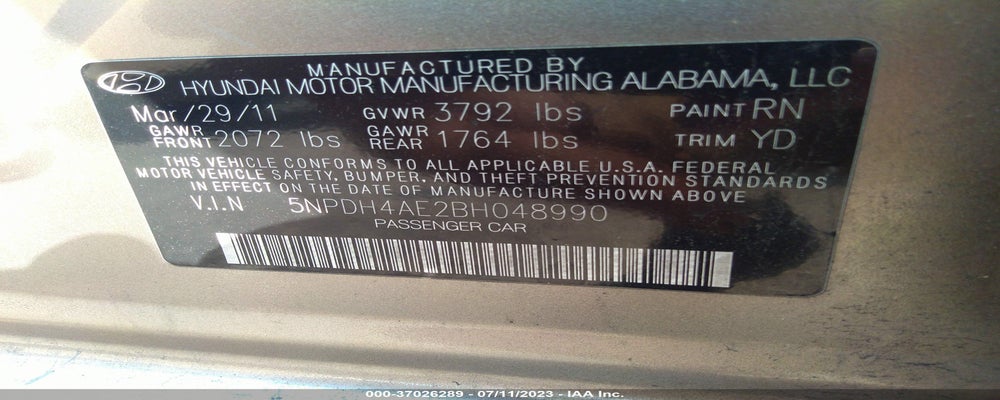 5NPDH4AE2BH048990 2011 HYUNDAI ELANTRA photo no. 9