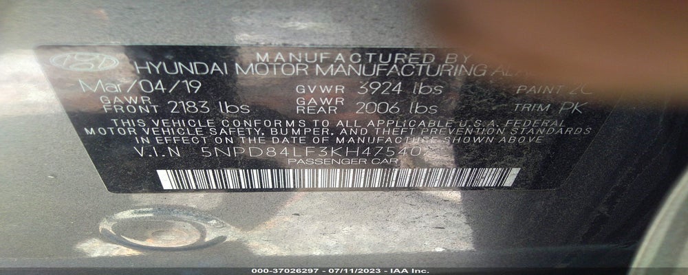 5NPD84LF3KH475407 2019 HYUNDAI ELANTRA photo no. 9