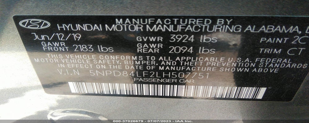 5NPD84LF2LH507751 2020 HYUNDAI ELANTRA photo no. 9