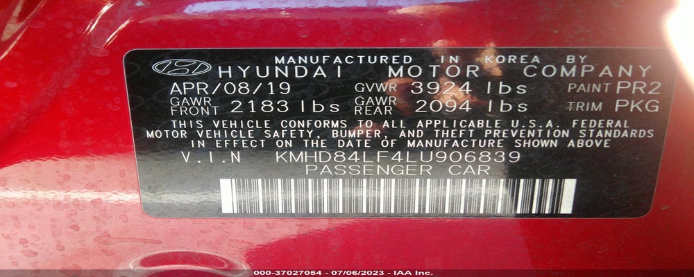 KMHD84LF4LU906839 2020 HYUNDAI ELANTRA photo no. 9