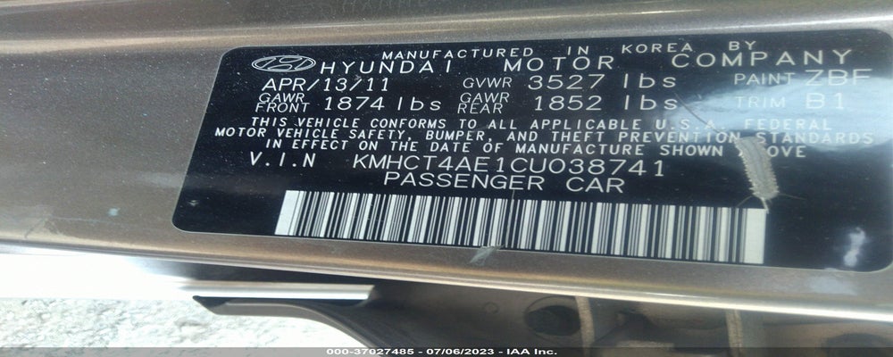 KMHCT4AE1CU038741 2012 HYUNDAI ACCENT photo no. 9