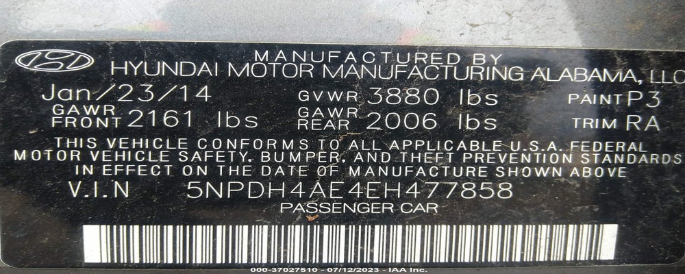5NPDH4AE4EH477858 2014 HYUNDAI ELANTRA photo no. 9