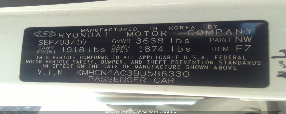 KMHCN4AC3BU586330 2011 HYUNDAI ACCENT photo no. 9