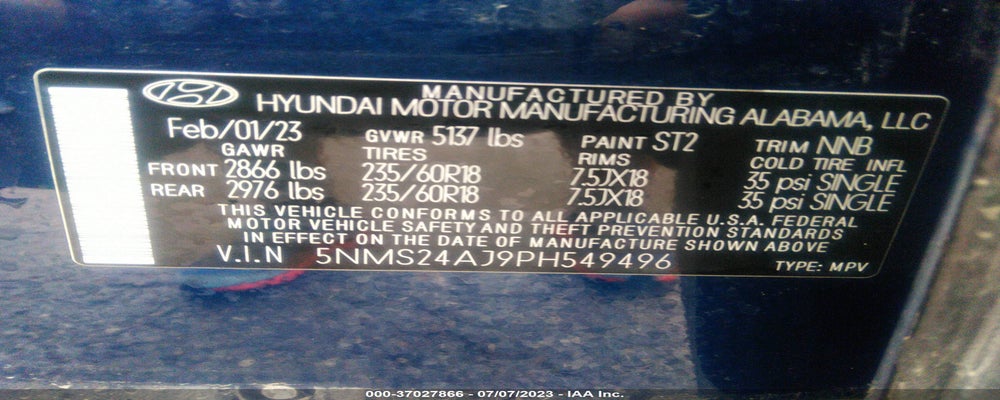 5NMS24AJ9PH549496 2023 HYUNDAI SANTA FE photo no. 9