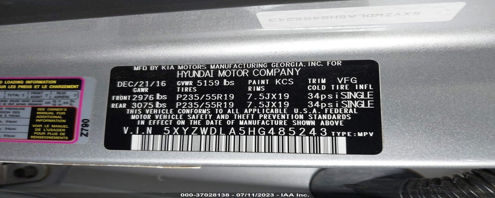 5XYZWDLA5HG485243 2017 HYUNDAI SANTA FE SPORT photo no. 9