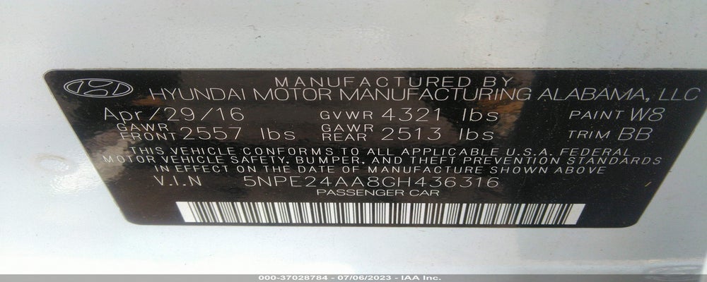 5NPE24AA8GH436316 2016 HYUNDAI SONATA photo no. 9