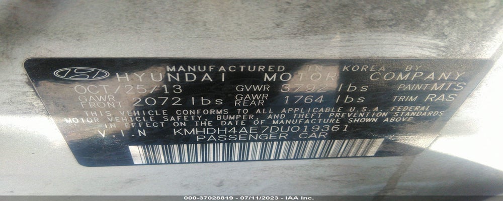 KMHDH4AE7DU019361 2013 HYUNDAI ELANTRA photo no. 9