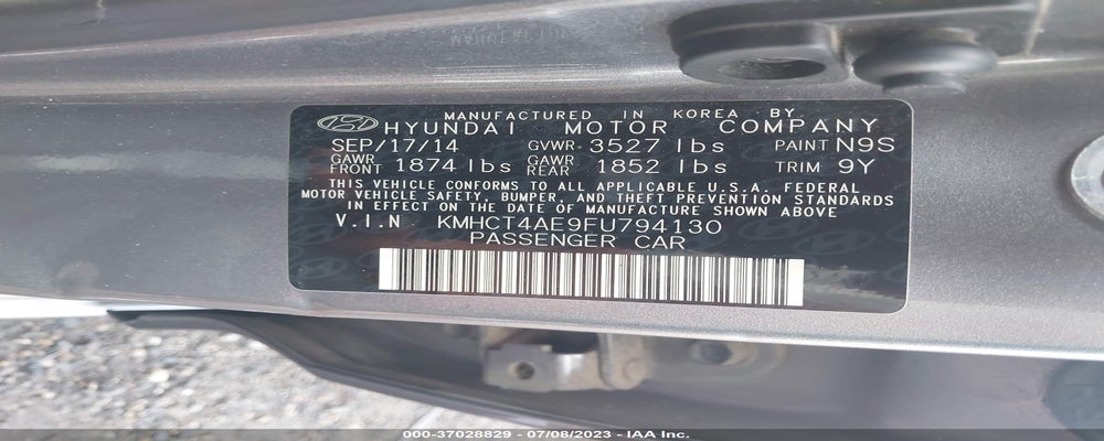 KMHCT4AE9FU794130 2015 HYUNDAI ACCENT photo no. 9