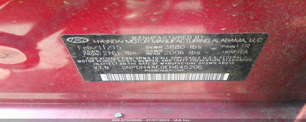 5NPDH4AE0FH645206 2015 HYUNDAI ELANTRA photo no. 9