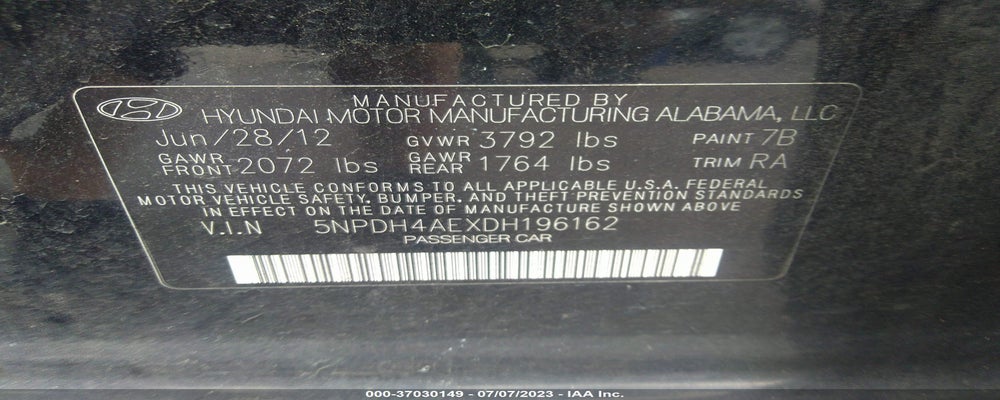 5NPDH4AEXDH196162 2013 HYUNDAI ELANTRA photo no. 9