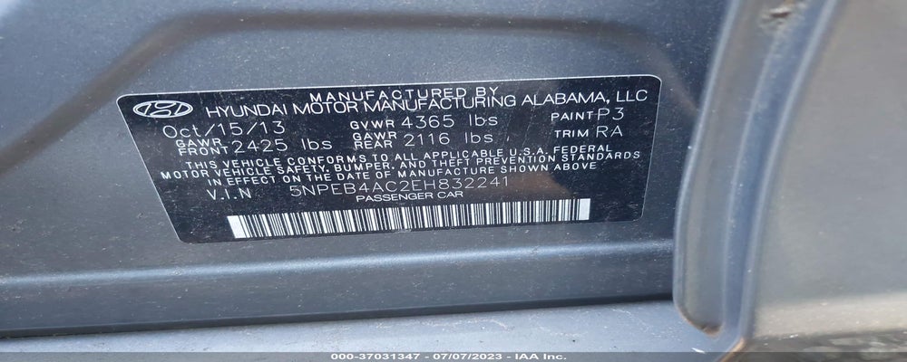 5NPEB4AC2EH832241 2014 HYUNDAI SONATA photo no. 9