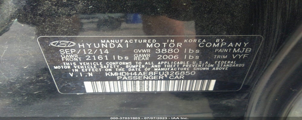 KMHDH4AE8FU326850 2015 HYUNDAI ELANTRA photo no. 9
