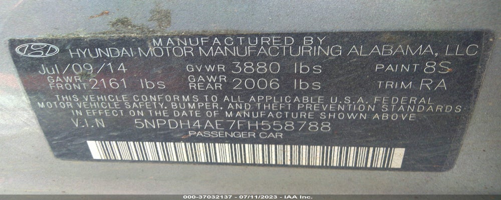 5NPDH4AE7FH558788 2015 HYUNDAI ELANTRA photo no. 9