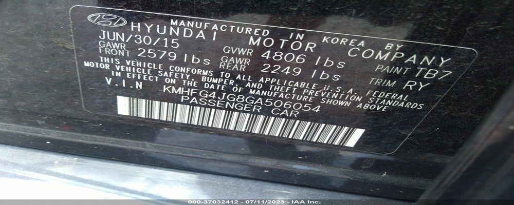 KMHFG4JG8GA506054 2016 HYUNDAI AZERA photo no. 9
