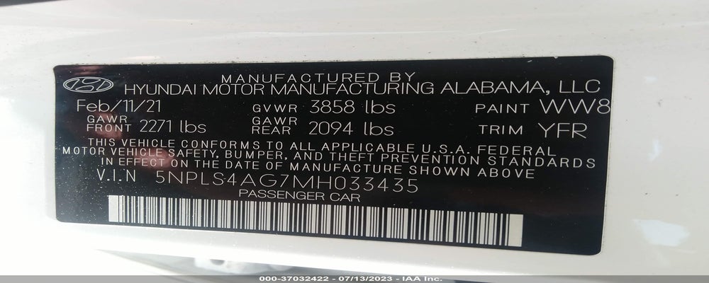 5NPLS4AG7MH033435 2021 HYUNDAI ELANTRA photo no. 9