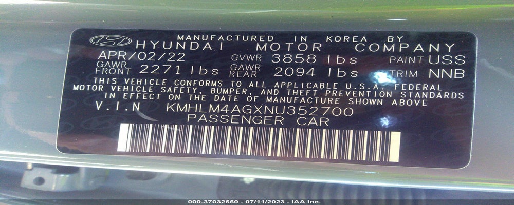 KMHLM4AGXNU352700 2022 HYUNDAI ELANTRA photo no. 9