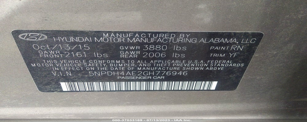5NPDH4AE2GH776946 2016 HYUNDAI ELANTRA photo no. 9
