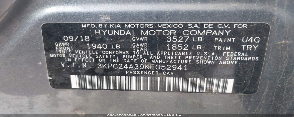 3KPC24A39KE052941 2019 HYUNDAI ACCENT photo no. 9