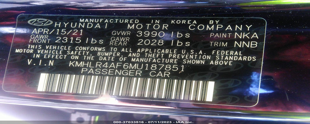 KMHLR4AF6MU187851 2021 HYUNDAI ELANTRA photo no. 9