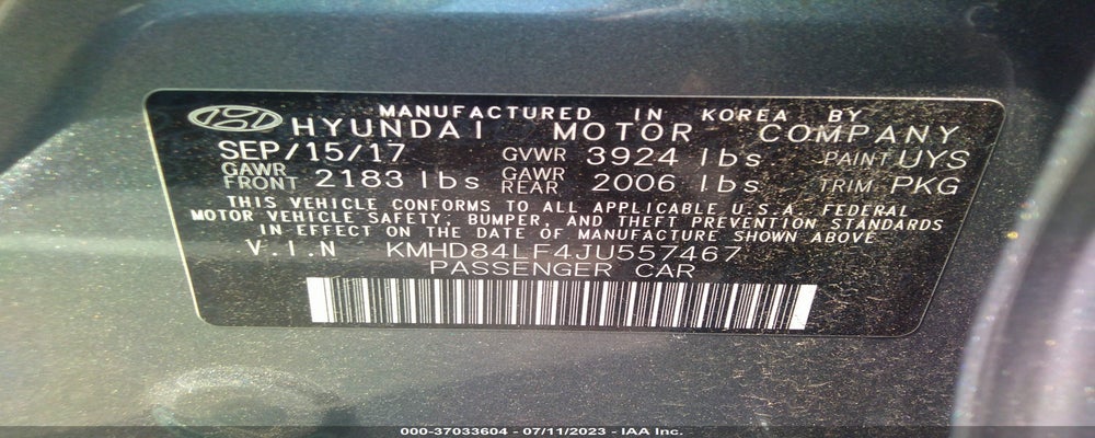 KMHD84LF4JU557467 2018 HYUNDAI ELANTRA photo no. 9