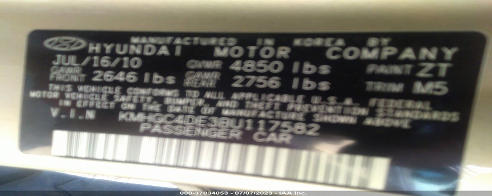 KMHGC4DE3BU117582 2011 HYUNDAI GENESIS photo no. 9